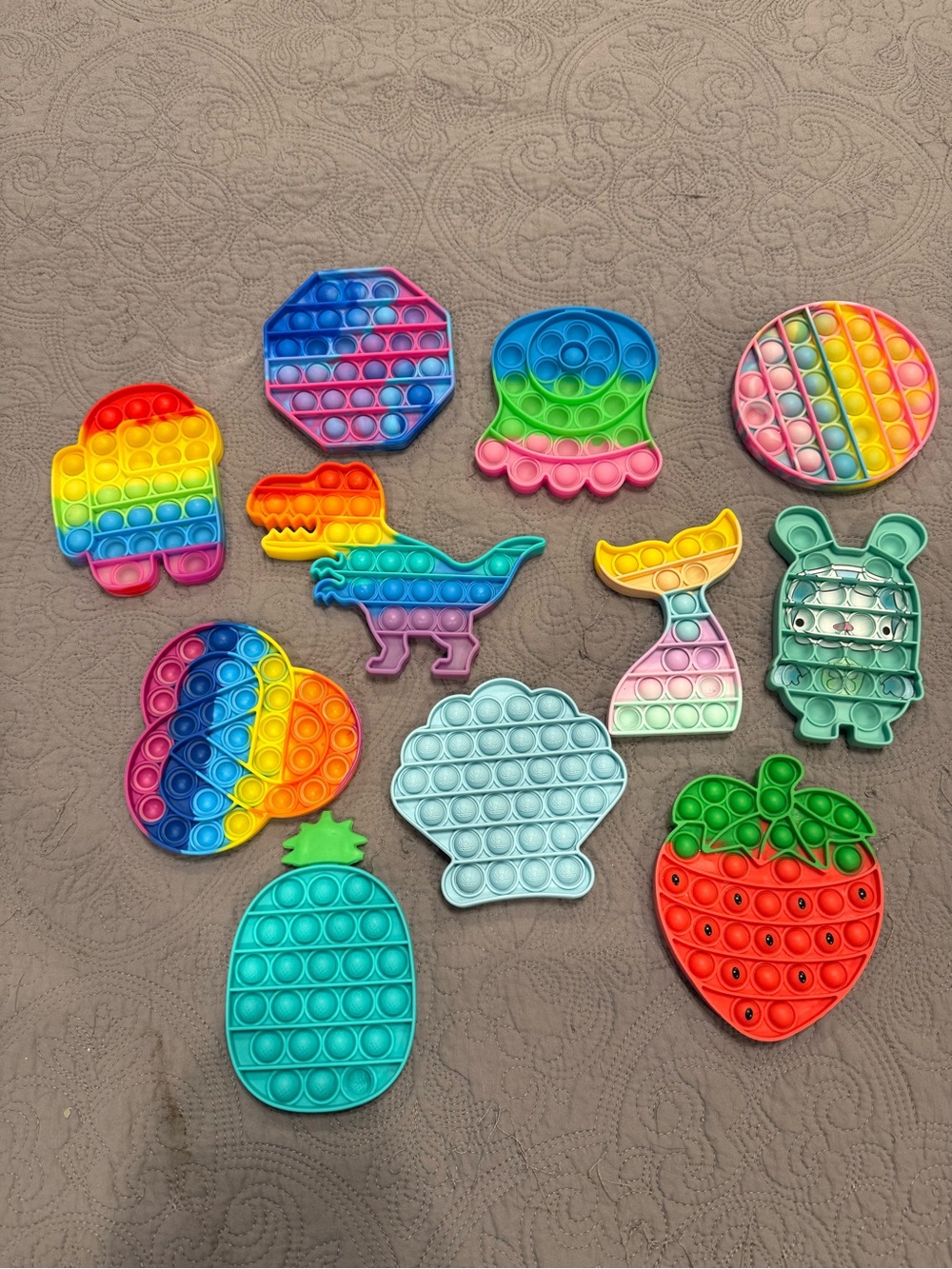 Assorted Rainbow Pop-It Fidget Toys Set for Kids - Multicolor
